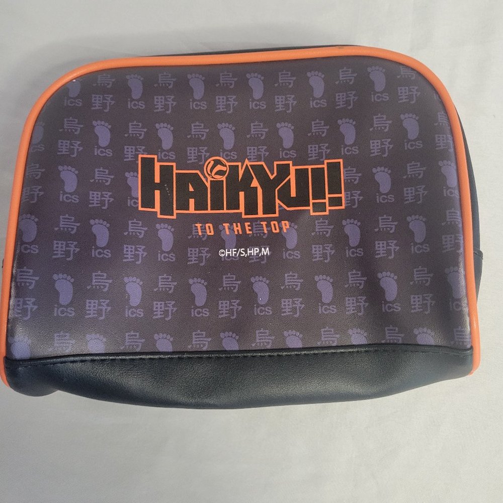 Haikyu 'To The Top' Black & Orange Accessory Bag 6'' x 8'' x 3''